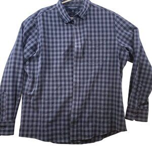 Mizzen+Main Mens Plaid Shirt XXL Trim Fit Performance Button-Down